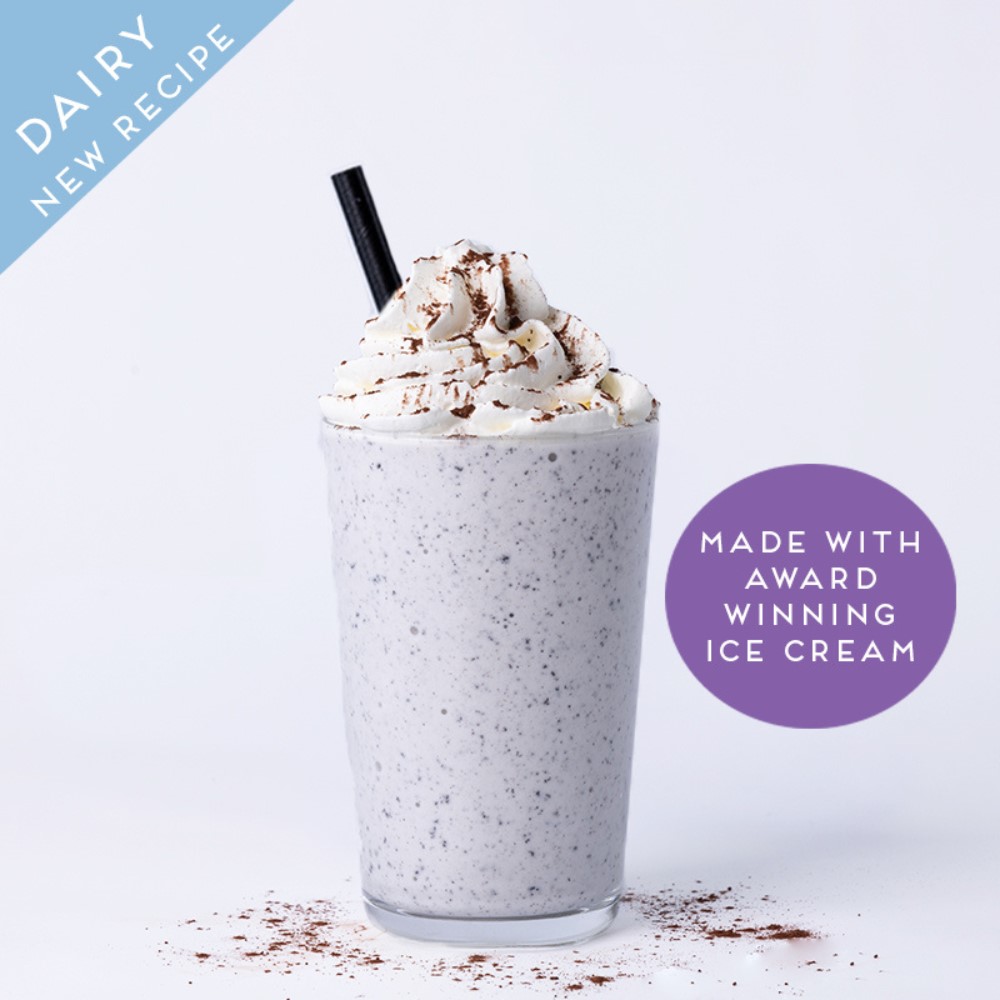 cookies and cream shake in glass