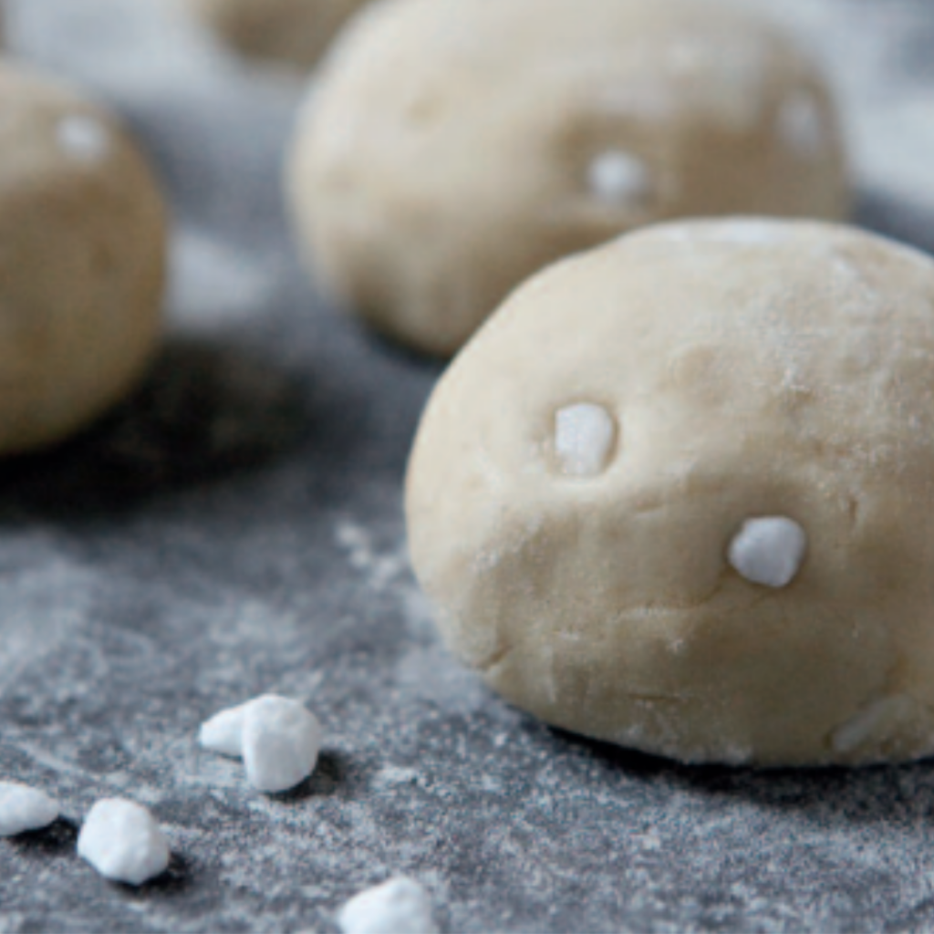 Liege waffle dough with sugar pearls