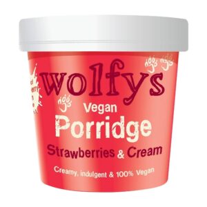 Vegan Porridge Strawberries and Cream