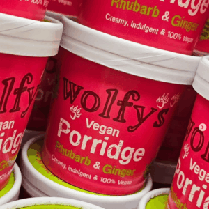 Vegan Rhubarb and Ginger Porridge Pots