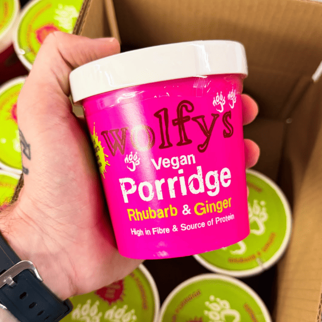 Wolfys Rhubarb and Ginger Porridge Pots