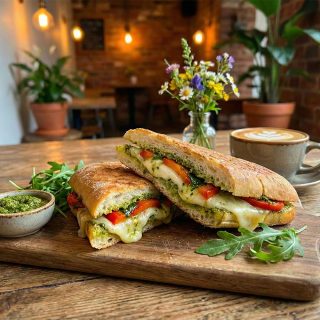 Mozzarella-Tomato-and-Pesto-Panini